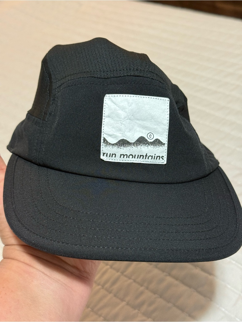 Run Mountains Black Performance Five-Panel Cap